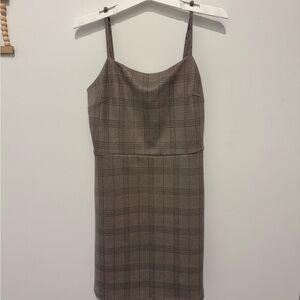 She + Sky Brown Plaid Mini Dress